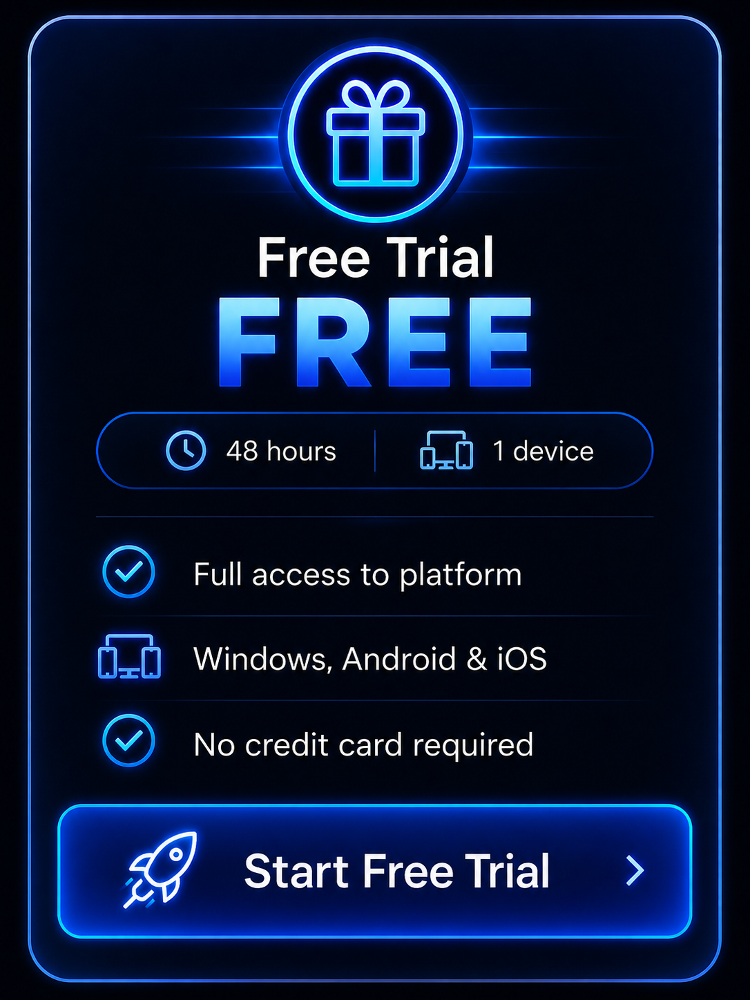 Free trial plan tile